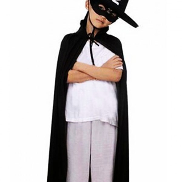 Çocuk Boy Zorro Pelerin + Şapka + Maske Kostüm Seti Çocuk Boy Zorro Pelerin + Şapka + Maske Kostüm Seti