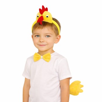 Çocuk Horoz Tavuk Kostüm Seti 3 Parça (Taç + Papyon + Kuyruk) Çocuk Horoz Tavuk Kostüm Seti 3 Parça (Taç + Papyon + Kuyruk)