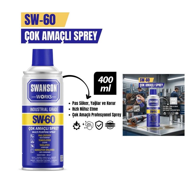 Çok Amaçlı Profesyonel Sprey - 400 ml - Pas Sökücü - Yağlayıcı - Koruyucu Çok Amaçlı Profesyonel Sprey - 400 ml - Pas Sökücü - Yağlayıcı - Koruyucu