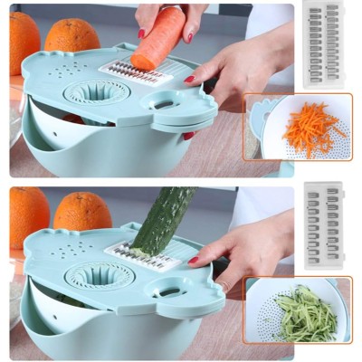 Çok Fonksiyonlu Salata Aparatı - Süzgeçli Doğrayıcı Kase Çok Fonksiyonlu Salata Aparatı - Süzgeçli Doğrayıcı Kase