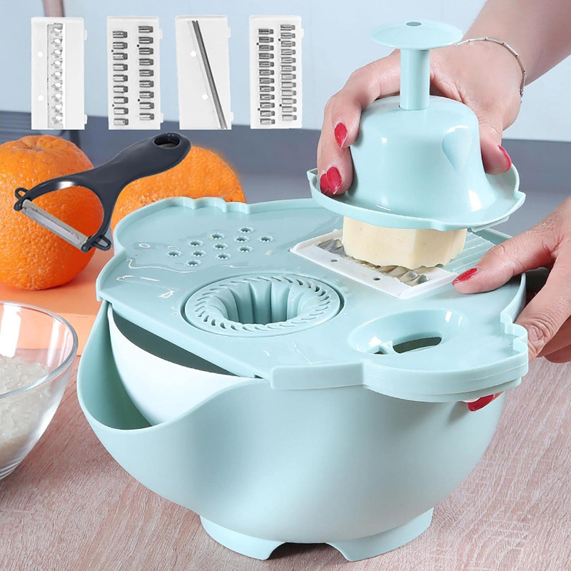 Çok Fonksiyonlu Salata Aparatı - Süzgeçli Doğrayıcı Kase Çok Fonksiyonlu Salata Aparatı - Süzgeçli Doğrayıcı Kase