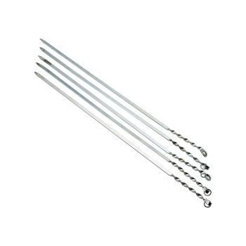 Dar Yassı Mangal Şişi - Burgulu Tasarım - 60 cm - Tavuk ve Kanat İçin