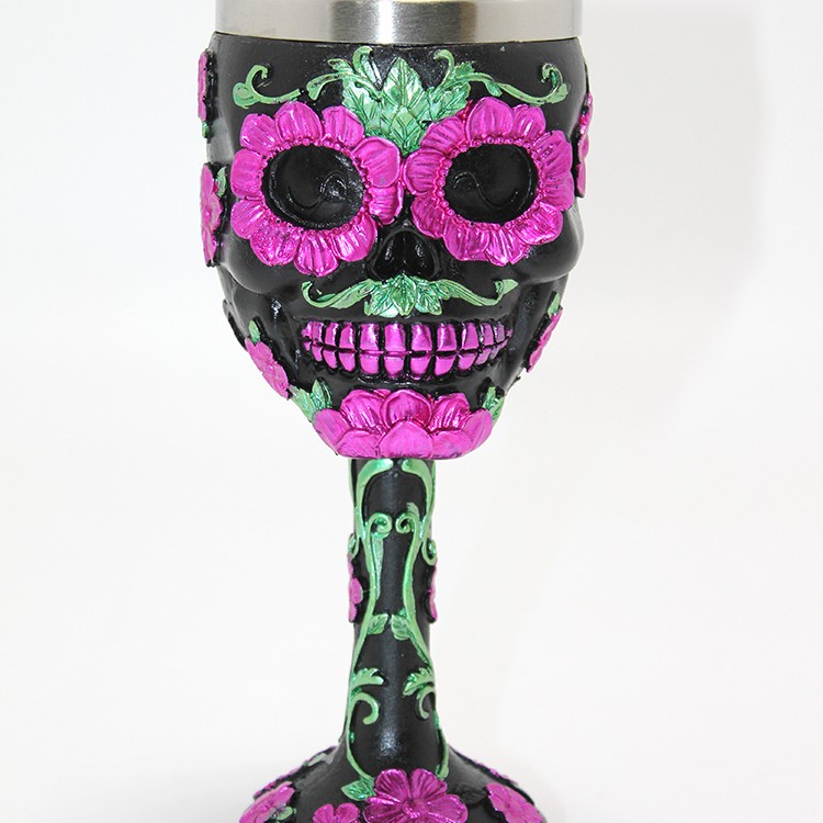 Day Of The Dead Şeker Kurukafa Tasarımlı 3D Çelik Kadeh Bardak Day Of The Dead Şeker Kurukafa Tasarımlı 3D Çelik Kadeh Bardak
