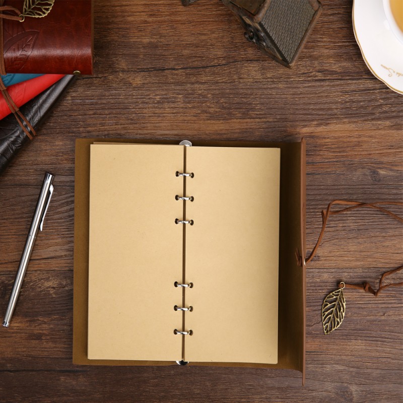 Deri Yaprak Desenli Çizgisiz Defter Deri Yaprak Desenli Çizgisiz Defter