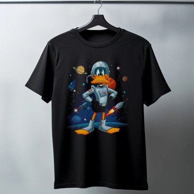 Duck Dodgers Uzay Baskılı Unisex Siyah Oversize Tişört - 24/1 Penye Duck Dodgers Uzay Baskılı Unisex Siyah Oversize Tişört - 24/1 Penye