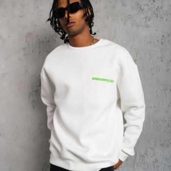 Erkek 3 iplik Bisiklet yaka Baskılı Sweatshirt - Beyaz Erkek 3 iplik Bisiklet yaka Baskılı Sweatshirt - Beyaz