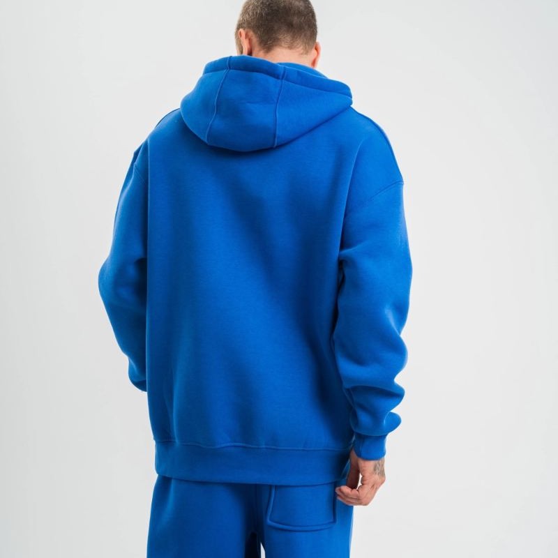 ERKEK 3 İplik Oversize Kapşonlu Basic SweatShirt Hoodie - Mavi ERKEK 3 İplik Oversize Kapşonlu Basic SweatShirt Hoodie - Mavi