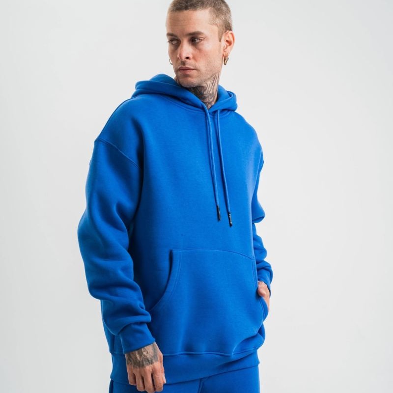 ERKEK 3 İplik Oversize Kapşonlu Basic SweatShirt Hoodie - Mavi ERKEK 3 İplik Oversize Kapşonlu Basic SweatShirt Hoodie - Mavi