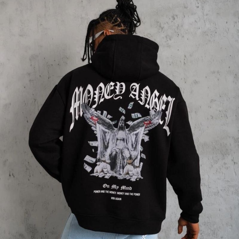 Erkek 3 İplik Pamuklu Baskılı Kapüşonlu Cepli Sweatshirt Hoodie - Siyah Erkek 3 İplik Pamuklu Baskılı Kapüşonlu Cepli Sweatshirt Hoodie - Siyah