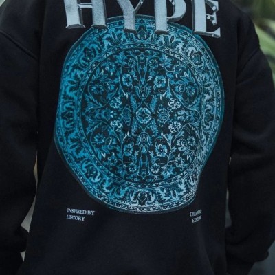 Erkek 3 İplik Pamuklu Bisiklet Yaka Baskılı SweatShirt - Siyah Erkek 3 İplik Pamuklu Bisiklet Yaka Baskılı SweatShirt - Siyah