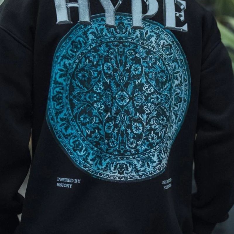 Erkek 3 İplik Pamuklu Bisiklet Yaka Baskılı SweatShirt - Siyah Erkek 3 İplik Pamuklu Bisiklet Yaka Baskılı SweatShirt - Siyah