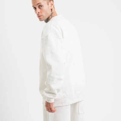 ERKEK 3 İplik Pamuklu Bisiklet Yaka Yıkamalı SweatShirt - Beyaz ERKEK 3 İplik Pamuklu Bisiklet Yaka Yıkamalı SweatShirt - Beyaz