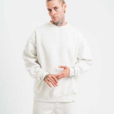 ERKEK 3 İplik Pamuklu Bisiklet Yaka Yıkamalı SweatShirt - Beyaz ERKEK 3 İplik Pamuklu Bisiklet Yaka Yıkamalı SweatShirt - Beyaz