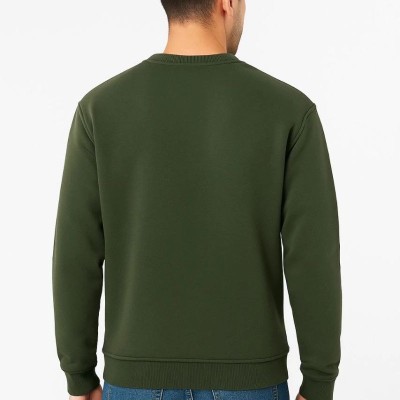 Erkek 3 İplik Pamuklu Düz Bisiklet Yaka SweatShirt - Haki Erkek 3 İplik Pamuklu Düz Bisiklet Yaka SweatShirt - Haki