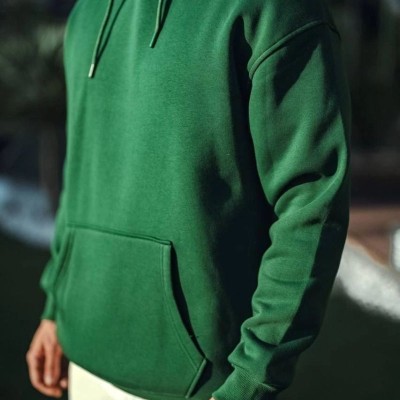 Erkek 3 İplik Pamuklu Kapüşonlu Basic SweatShirt Hoodie - Haki Erkek 3 İplik Pamuklu Kapüşonlu Basic SweatShirt Hoodie - Haki