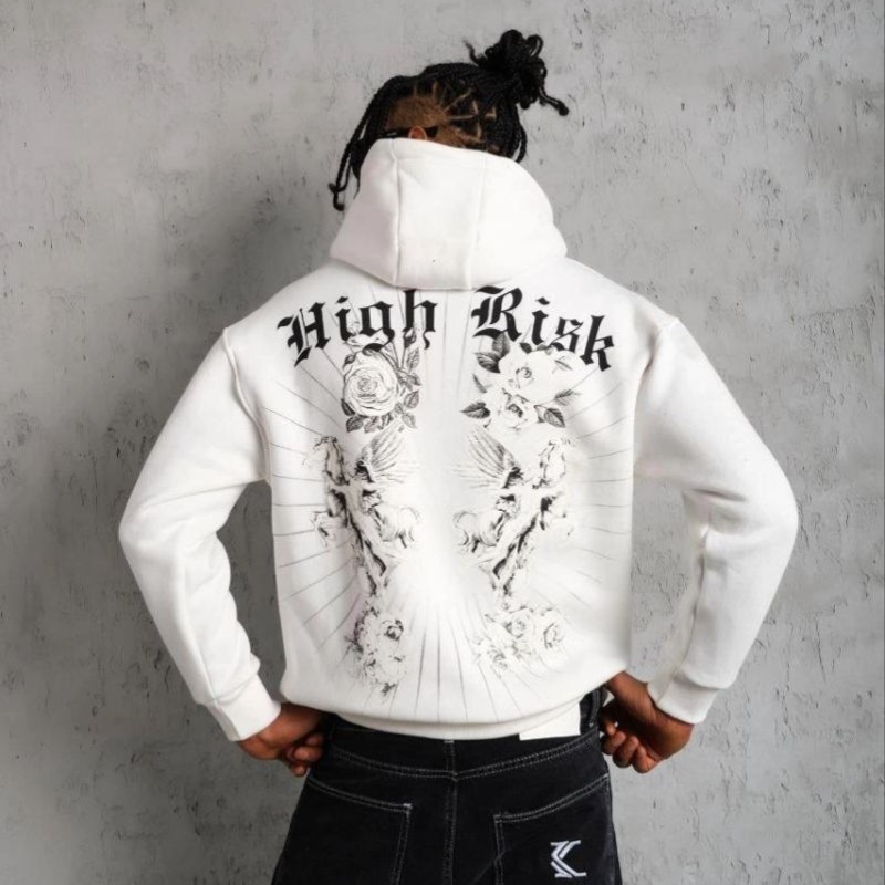 Erkek 3 İplik Pamuklu Kapüşonlu Baskılı Cepli Oversize Sweatshirt Hoodie - Beyaz Erkek 3 İplik Pamuklu Kapüşonlu Baskılı Cepli Oversize Sweatshirt Hoodie - Beyaz
