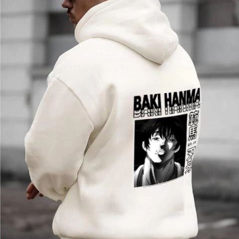 Erkek 3 İplik Pamuklu Kapüşonlu Baskılı Cepli Oversize Sweatshirt Hoodie - Beyaz Erkek 3 İplik Pamuklu Kapüşonlu Baskılı Cepli Oversize Sweatshirt Hoodie - Beyaz