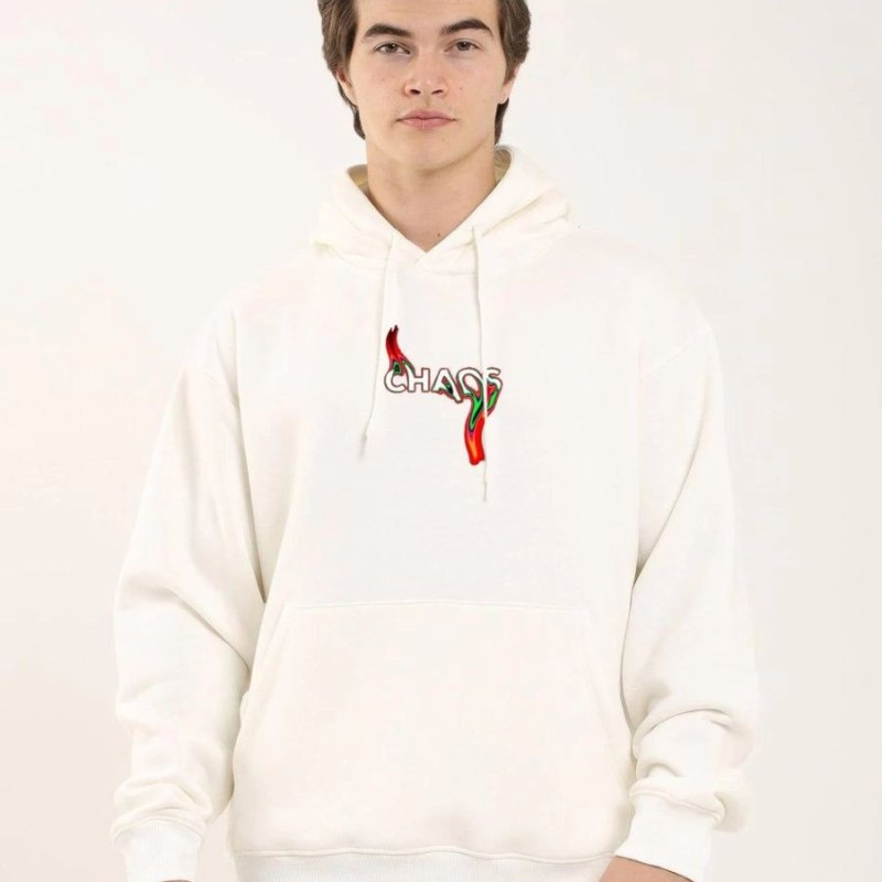 Erkek 3 İplik Pamuklu Kapüşonlu Baskılı Cepli Oversize Sweatshirt Hoodie - Beyaz Erkek 3 İplik Pamuklu Kapüşonlu Baskılı Cepli Oversize Sweatshirt Hoodie - Beyaz