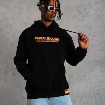 Erkek 3 İplik Pamuklu Kapüşonlu Baskılı Cepli Oversize Sweatshirt Hoodie - Siyah Erkek 3 İplik Pamuklu Kapüşonlu Baskılı Cepli Oversize Sweatshirt Hoodie - Siyah