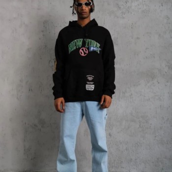 Erkek 3 İplik Pamuklu Kapüşonlu Baskılı Cepli Oversize Sweatshirt Hoodie - Siyah Erkek 3 İplik Pamuklu Kapüşonlu Baskılı Cepli Oversize Sweatshirt Hoodie - Siyah
