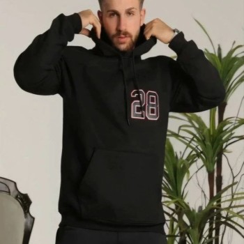 Erkek 3 İplik Pamuklu Kapüşonlu Baskılı Cepli Oversize Sweatshirt Hoodie - Siyah Erkek 3 İplik Pamuklu Kapüşonlu Baskılı Cepli Oversize Sweatshirt Hoodie - Siyah