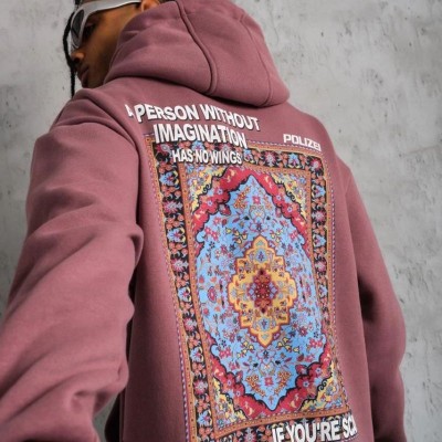 Erkek 3 İplik Pamuklu Kapüşonlu Baskılı Cepli Sweatshirt Hoodie - Gül Kurusu Erkek 3 İplik Pamuklu Kapüşonlu Baskılı Cepli Sweatshirt Hoodie - Gül Kurusu