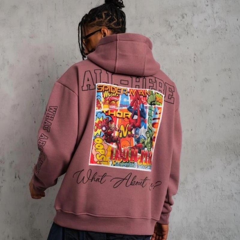 Erkek 3 İplik Pamuklu Kapüşonlu Baskılı Cepli Sweatshirt Hoodie - Gül Kurusu Erkek 3 İplik Pamuklu Kapüşonlu Baskılı Cepli Sweatshirt Hoodie - Gül Kurusu