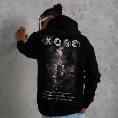 Erkek 3 İplik Pamuklu Kapüşonlu Kanguru Cepli Baskılı Oversize Hoodie Sweatshirt - Siyah Erkek 3 İplik Pamuklu Kapüşonlu Kanguru Cepli Baskılı Oversize Hoodie Sweatshirt - Siyah