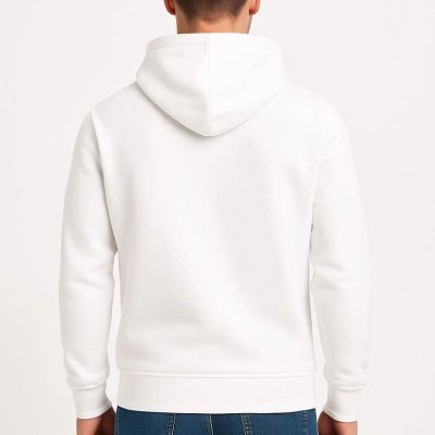 Erkek 3 İplik Pamuklu Kapüşonlu Kanguru Cepli SweatShirt hoodie - Beyaz Erkek 3 İplik Pamuklu Kapüşonlu Kanguru Cepli SweatShirt hoodie - Beyaz