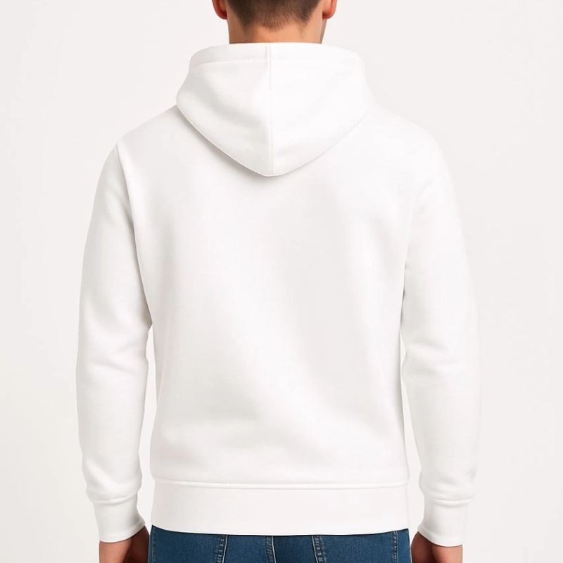 Erkek 3 İplik Pamuklu Kapüşonlu Kanguru Cepli SweatShirt hoodie - Beyaz Erkek 3 İplik Pamuklu Kapüşonlu Kanguru Cepli SweatShirt hoodie - Beyaz