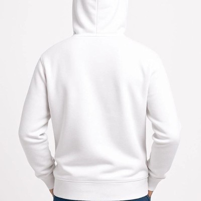 Erkek 3 İplik Pamuklu Kapüşonlu Kanguru Cepli SweatShirt hoodie - Beyaz Erkek 3 İplik Pamuklu Kapüşonlu Kanguru Cepli SweatShirt hoodie - Beyaz