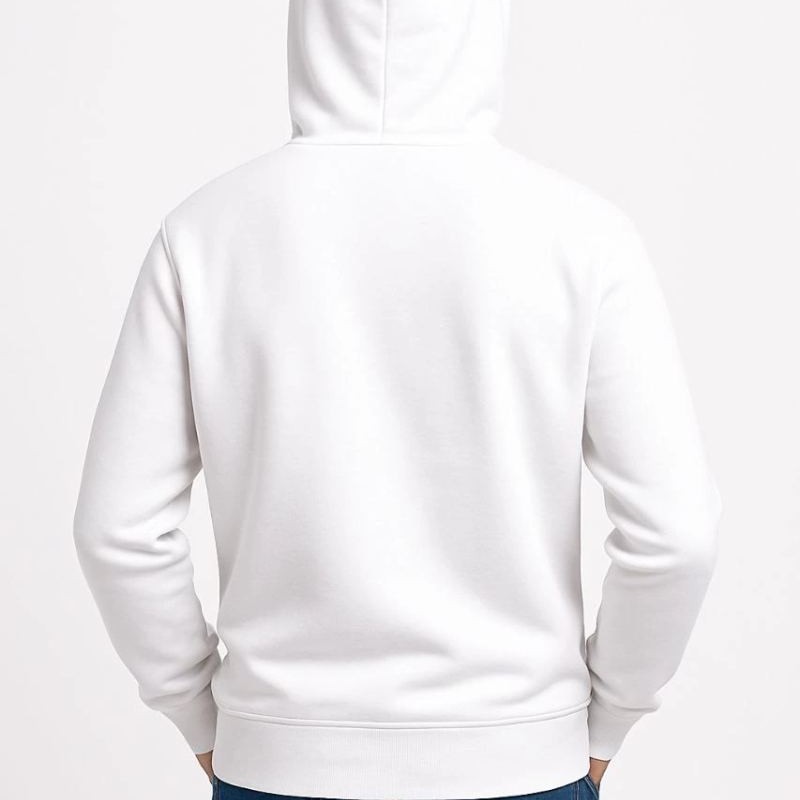 Erkek 3 İplik Pamuklu Kapüşonlu Kanguru Cepli SweatShirt hoodie - Beyaz Erkek 3 İplik Pamuklu Kapüşonlu Kanguru Cepli SweatShirt hoodie - Beyaz