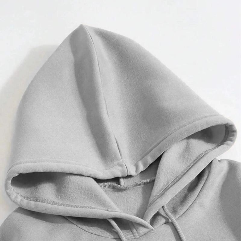 Erkek 3 İplik Pamuklu Kapüşonlu Kanguru Cepli Sweatshirt Hoodie - Boyalı Gri Erkek 3 İplik Pamuklu Kapüşonlu Kanguru Cepli Sweatshirt Hoodie - Boyalı Gri