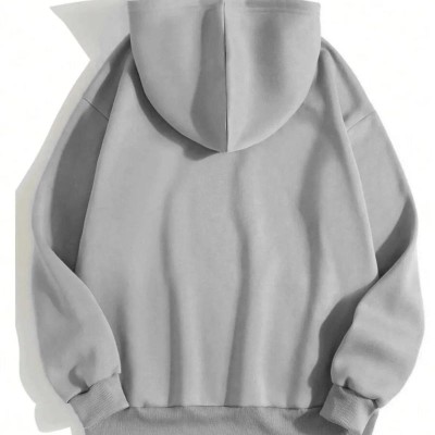 Erkek 3 İplik Pamuklu Kapüşonlu Kanguru Cepli Sweatshirt Hoodie - Boyalı Gri Erkek 3 İplik Pamuklu Kapüşonlu Kanguru Cepli Sweatshirt Hoodie - Boyalı Gri