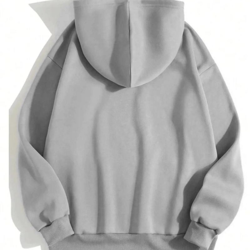 Erkek 3 İplik Pamuklu Kapüşonlu Kanguru Cepli Sweatshirt Hoodie - Boyalı Gri Erkek 3 İplik Pamuklu Kapüşonlu Kanguru Cepli Sweatshirt Hoodie - Boyalı Gri