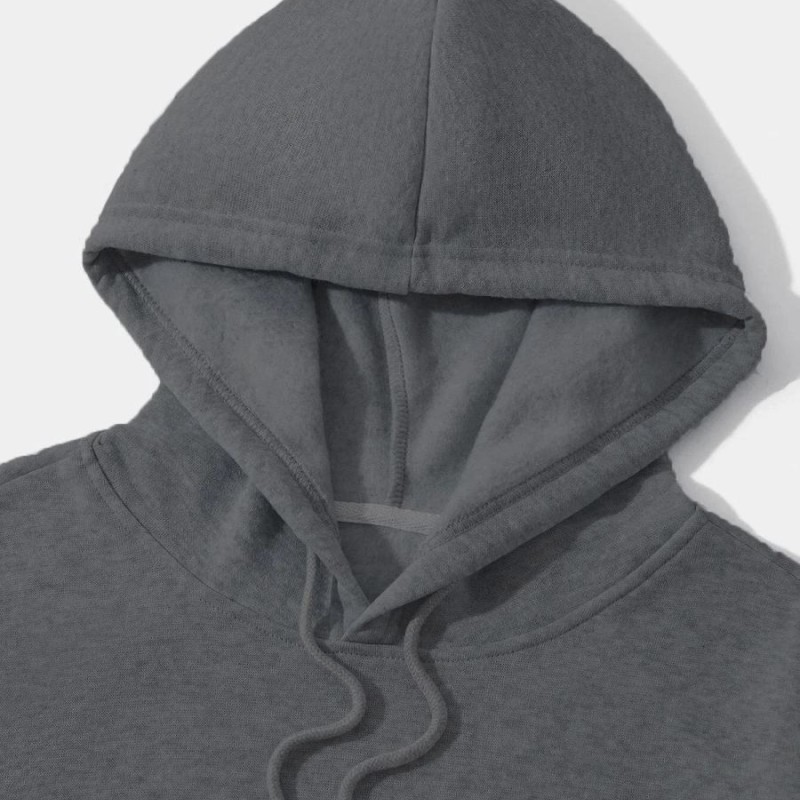 Erkek 3 İplik Pamuklu Kapüşonlu Kanguru Cepli Sweatshirt Hoodie - Füme Erkek 3 İplik Pamuklu Kapüşonlu Kanguru Cepli Sweatshirt Hoodie - Füme