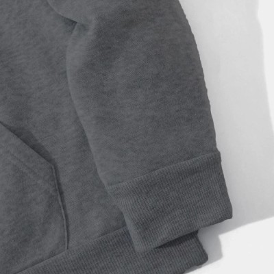 Erkek 3 İplik Pamuklu Kapüşonlu Kanguru Cepli Sweatshirt Hoodie - Füme Erkek 3 İplik Pamuklu Kapüşonlu Kanguru Cepli Sweatshirt Hoodie - Füme