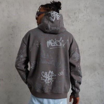 Erkek 3 İplik Pamuklu Kapüşonlu Kanguru Cepli Sweatshirt Hoodie - Gri Erkek 3 İplik Pamuklu Kapüşonlu Kanguru Cepli Sweatshirt Hoodie - Gri