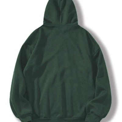 Erkek 3 İplik Pamuklu Kapüşonlu Kanguru Cepli Sweatshirt Hoodie - Koyu Yeşil Erkek 3 İplik Pamuklu Kapüşonlu Kanguru Cepli Sweatshirt Hoodie - Koyu Yeşil