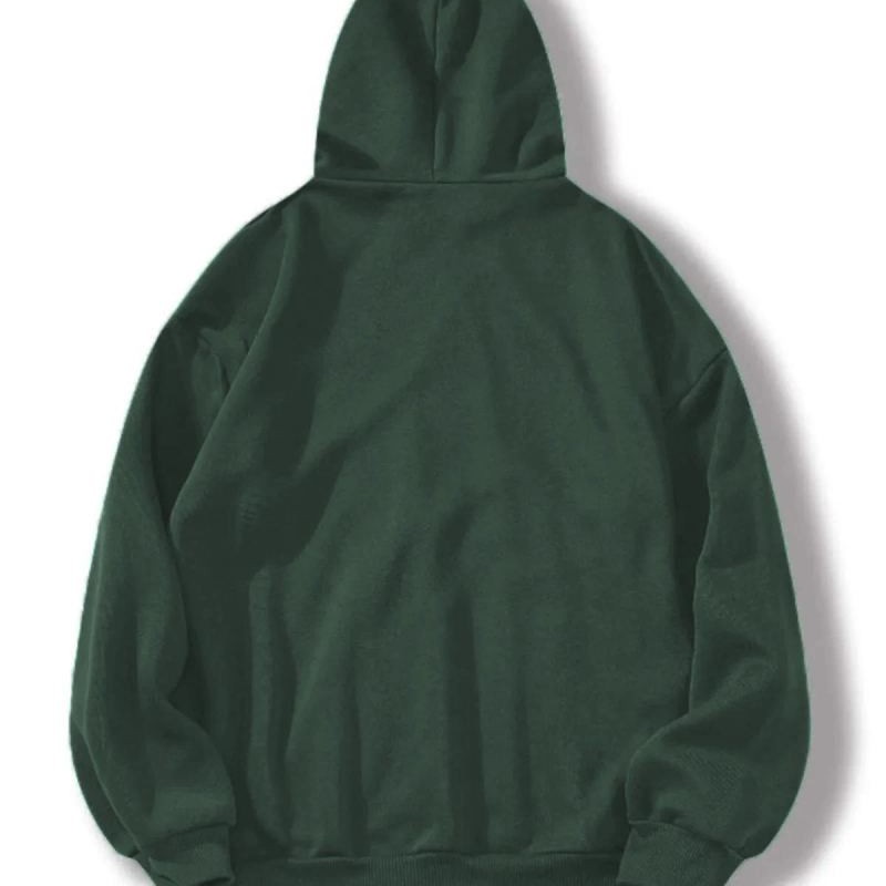 Erkek 3 İplik Pamuklu Kapüşonlu Kanguru Cepli Sweatshirt Hoodie - Koyu Yeşil Erkek 3 İplik Pamuklu Kapüşonlu Kanguru Cepli Sweatshirt Hoodie - Koyu Yeşil