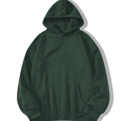 Erkek 3 İplik Pamuklu Kapüşonlu Kanguru Cepli Sweatshirt Hoodie - Koyu Yeşil Erkek 3 İplik Pamuklu Kapüşonlu Kanguru Cepli Sweatshirt Hoodie - Koyu Yeşil