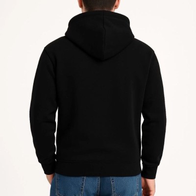 Erkek 3 İplik Pamuklu Kapüşonlu Kanguru Cepli SweatShirt hoodie - Siyah Erkek 3 İplik Pamuklu Kapüşonlu Kanguru Cepli SweatShirt hoodie - Siyah