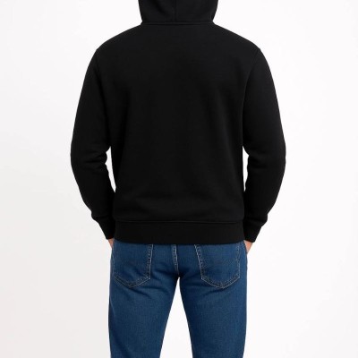 Erkek 3 İplik Pamuklu Kapüşonlu Kanguru Cepli SweatShirt hoodie - Siyah Erkek 3 İplik Pamuklu Kapüşonlu Kanguru Cepli SweatShirt hoodie - Siyah