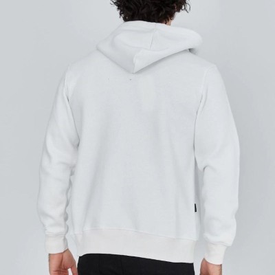 Erkek 3 İplik Pamuklu Kapüşonlu Tam Fermuarlı Cepli Hoodie Sweatshirt - Beyaz Erkek 3 İplik Pamuklu Kapüşonlu Tam Fermuarlı Cepli Hoodie Sweatshirt - Beyaz
