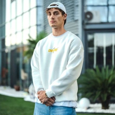 Erkek 3 iplik pamuklu Kışlık Bisiklet Yaka Baskılı SweatShirt - Beyaz Erkek 3 iplik pamuklu Kışlık Bisiklet Yaka Baskılı SweatShirt - Beyaz