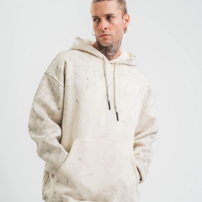 ERKEK 3 iplik Pamuklu Oversize Kapşonlu Yıkamalı SweatShirt Hoodie - Krem ERKEK 3 iplik Pamuklu Oversize Kapşonlu Yıkamalı SweatShirt Hoodie - Krem