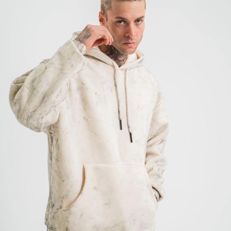 ERKEK 3 iplik Pamuklu Oversize Kapşonlu Yıkamalı SweatShirt Hoodie - Krem ERKEK 3 iplik Pamuklu Oversize Kapşonlu Yıkamalı SweatShirt Hoodie - Krem