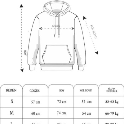 Erkek 3 İplik Pamuklu Oversize Kapüşonlu Nakışlı Hoodie SweatShirt - Siyah Erkek 3 İplik Pamuklu Oversize Kapüşonlu Nakışlı Hoodie SweatShirt - Siyah