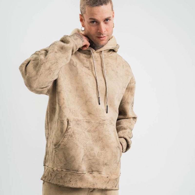 ERKEK 3 iplik Pamuklu Oversize Kapüşonlu Yıkamalı Hoodie SweatShirt - Bej ERKEK 3 iplik Pamuklu Oversize Kapüşonlu Yıkamalı Hoodie SweatShirt - Bej