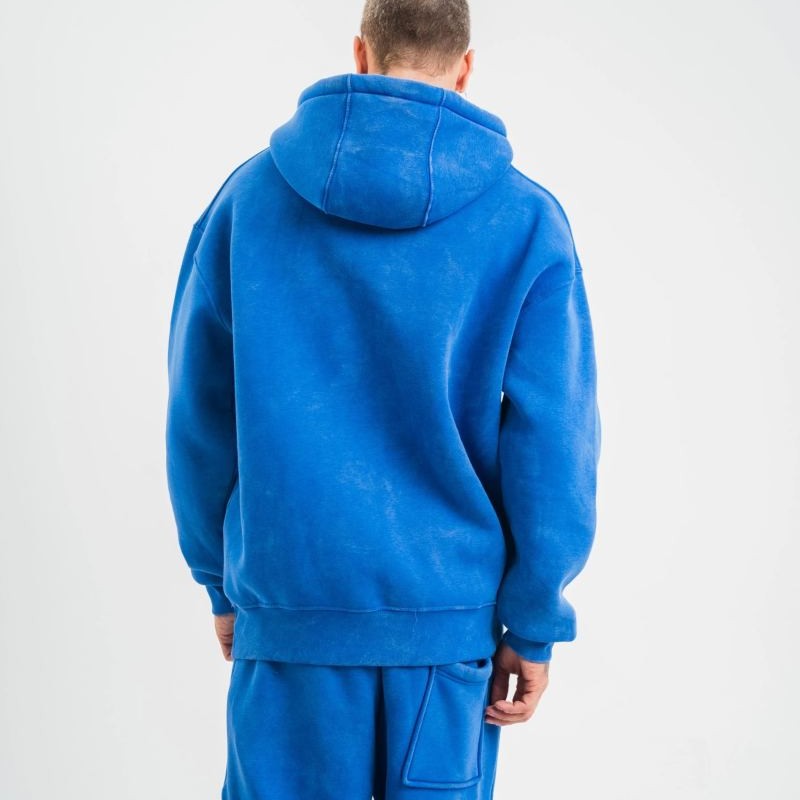 ERKEK 3 İplik Pamuklu Oversize Kapüşonlu Yıkamalı Hoodie SweatShirt - Mavi ERKEK 3 İplik Pamuklu Oversize Kapüşonlu Yıkamalı Hoodie SweatShirt - Mavi